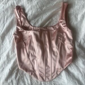 Pink Satin Corset Top